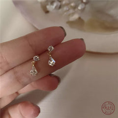 Water Drop Crystal  Earrings Plating Jewelry