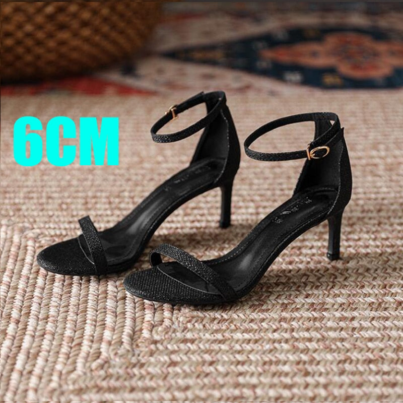 Open Toe Ankle Strap Stiletto Heel Dress Sandals