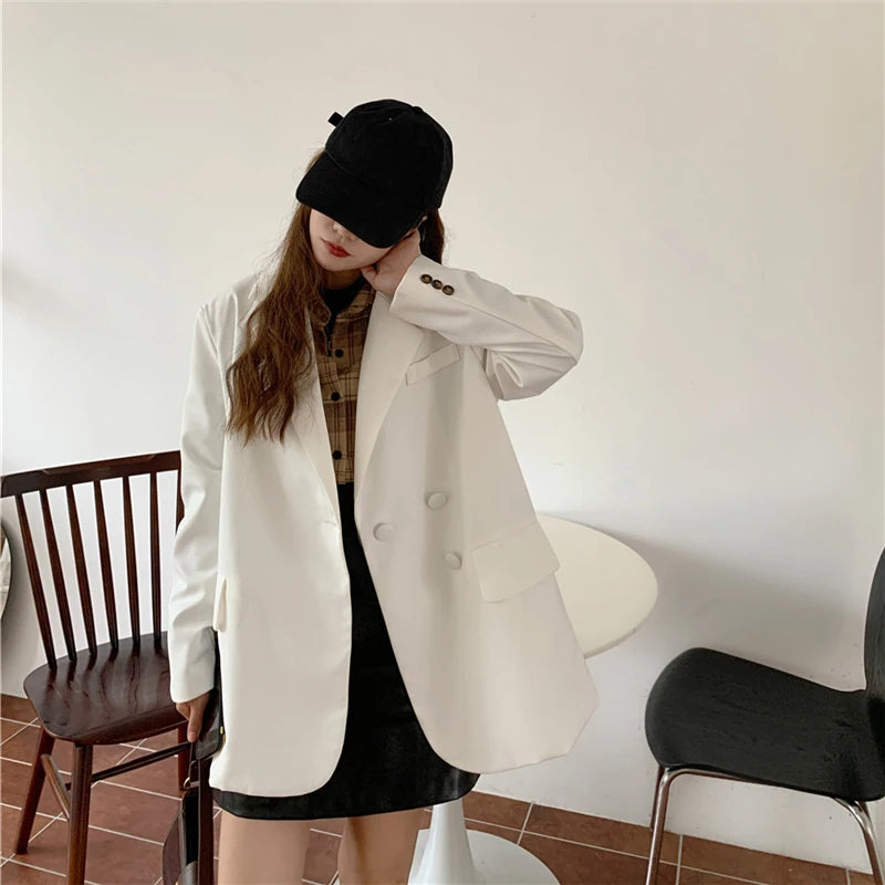 Pockets Jackets Fashionable Vintage Oversized Wild Office Blazers