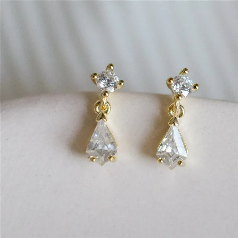 Water Drop Crystal  Earrings Plating Jewelry