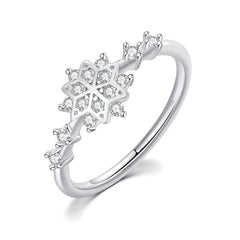 Snowflake Rings Cute Zircon Jewelry