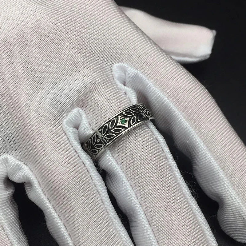 Vintage Men Ring Silver Jewelry  Gemstone