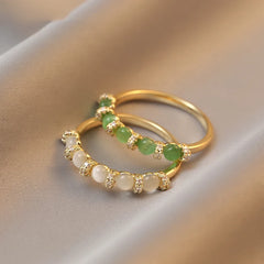 Zircon Gold Color Rings Fashion Jewelry Accessories