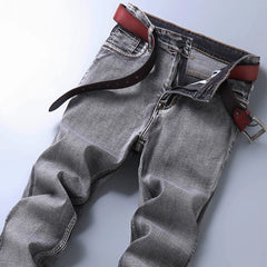 Men's Stretch Regular Fit Jeans Business Casual Classic Style Fashion