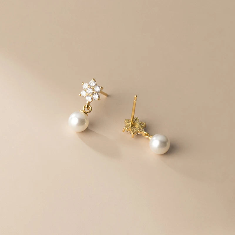 Classic Flower Pearl Earrings for Women Fashion Jewelry