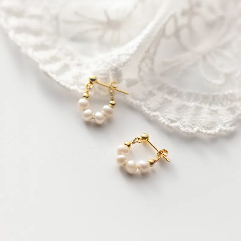 Bohemian Natural Baroque Pearl Earrings Simple Jewelry