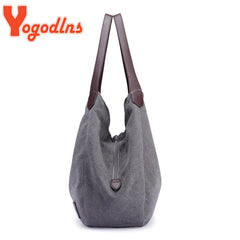 Vintage Canvas Handbag Women Large Capacity Shoulder Bag