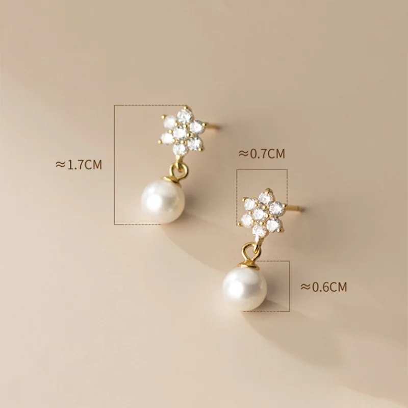 Classic Flower Pearl Earrings for Women Fashion Jewelry