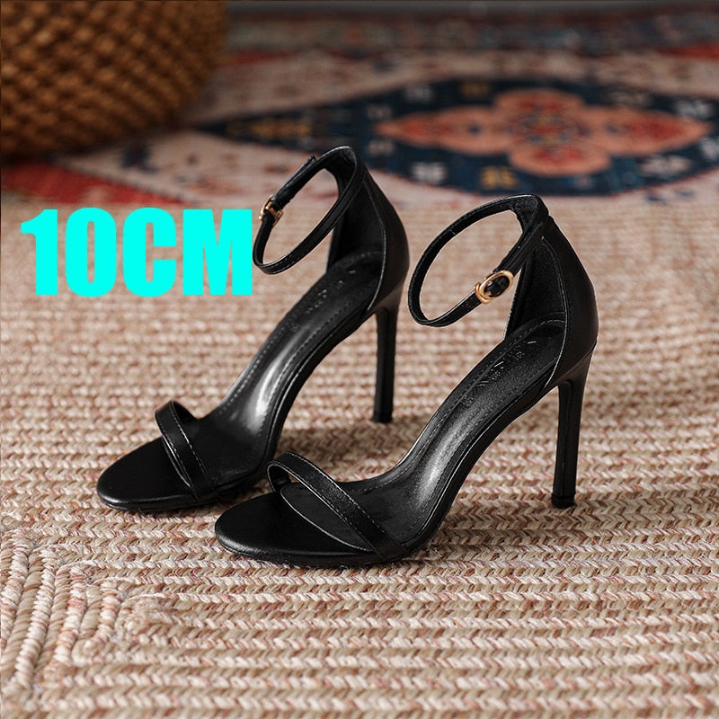 Open Toe Ankle Strap Stiletto Heel Dress Sandals