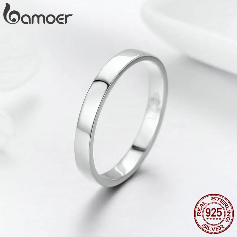 Silver Wedding Ring Classic Round Finger Ring