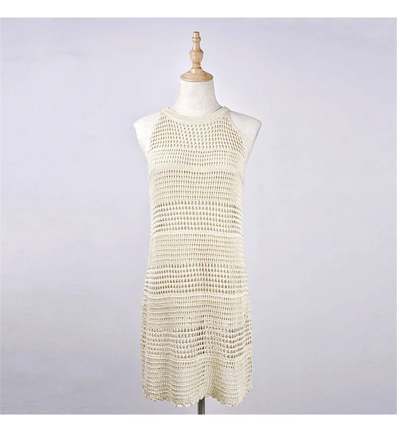 Beach Cover up Crochet Bikini Wrap Dress Bathing Suit