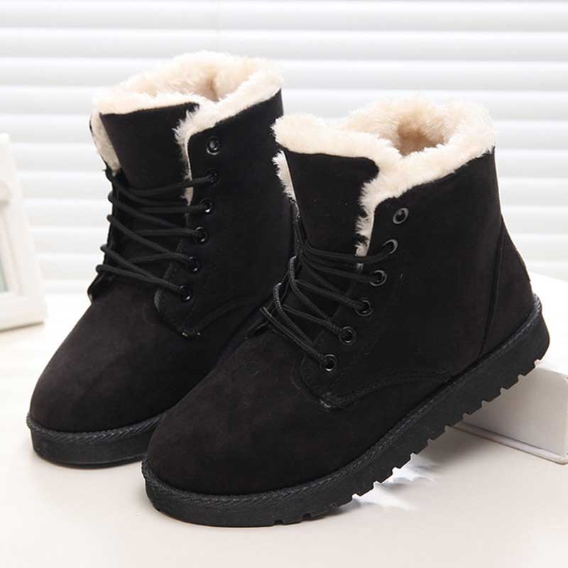 Women Warm Snow Faux Suede Ankle Boots