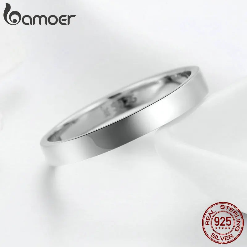 Silver Wedding Ring Classic Round Finger Ring