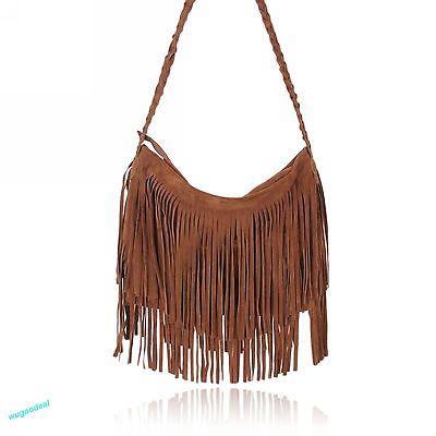 Style Women Cross Body Bag Shoulder Bag Handbag Tassel Zipper