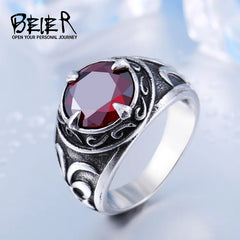 Stainless Steel Viking Pattern zircon Ring fashion