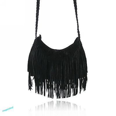 Style Women Cross Body Bag Shoulder Bag Handbag Tassel Zipper