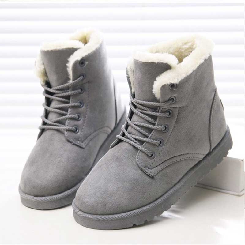 Women Warm Snow Faux Suede Ankle Boots