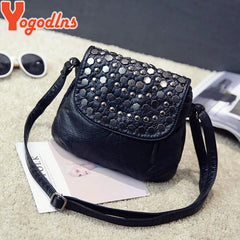 Fashion Black Clutch Rivet Purse Small Shoulder