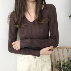 Autumn V Neck Knitted Fashion Sweaters