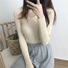 Autumn V Neck Knitted Fashion Sweaters