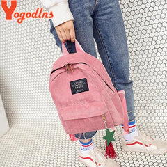 Backpacks School Shoulder Bag With Tassel Corduroy