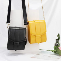 Women Mini Messenger Vertical Design Pu Leather Shoulder Bags