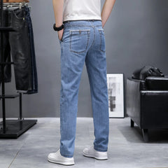 Classic Style Men's Jeans Cotton Casual Business Stretch Denim Trousers