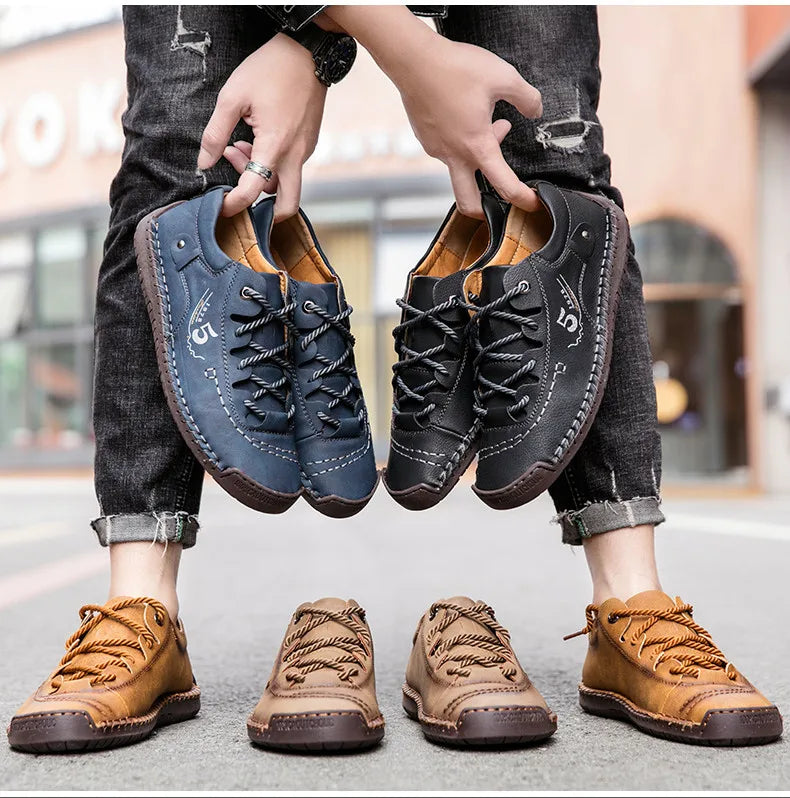 Men Casual Shoes Handmade Leather Loafers Men's Sneakers