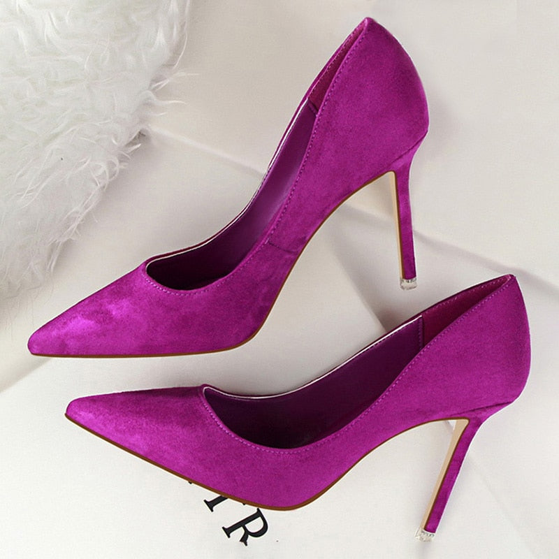 Shoes Women Pumps Fashion High Heels Casual Pointed Toe