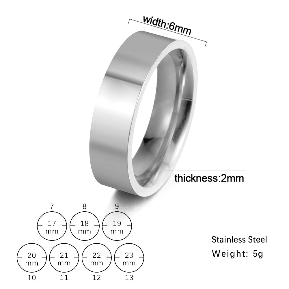 Fashion Simple Stainless Steel Ring Casual