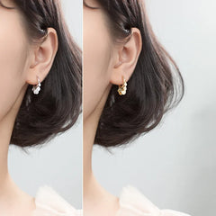 Round Small disc Tassel Pendant Stud Earrings Jewelry