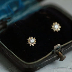 Plating Simple Sun Earrings Retro Court Style Jewelry Accessories