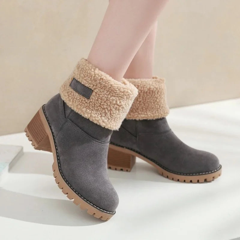 Winter Fur Warm Snow Ladies Ankle Boot