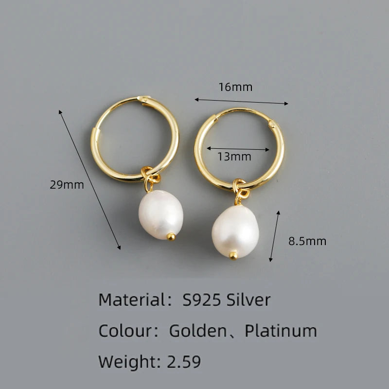 Pearl Hanging Stud Earrings for Women Gothic Charming Fashion Jewelry