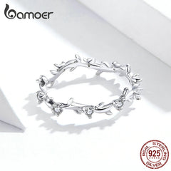 Stackable Finger Rings Flower Branch Ring CZ Statement Jewelry