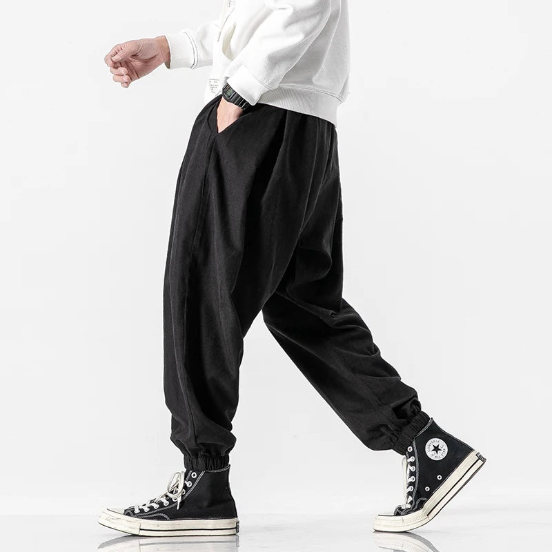 Style Casual Pants Mens Fashion Black Pants Hip Hop Streetwear