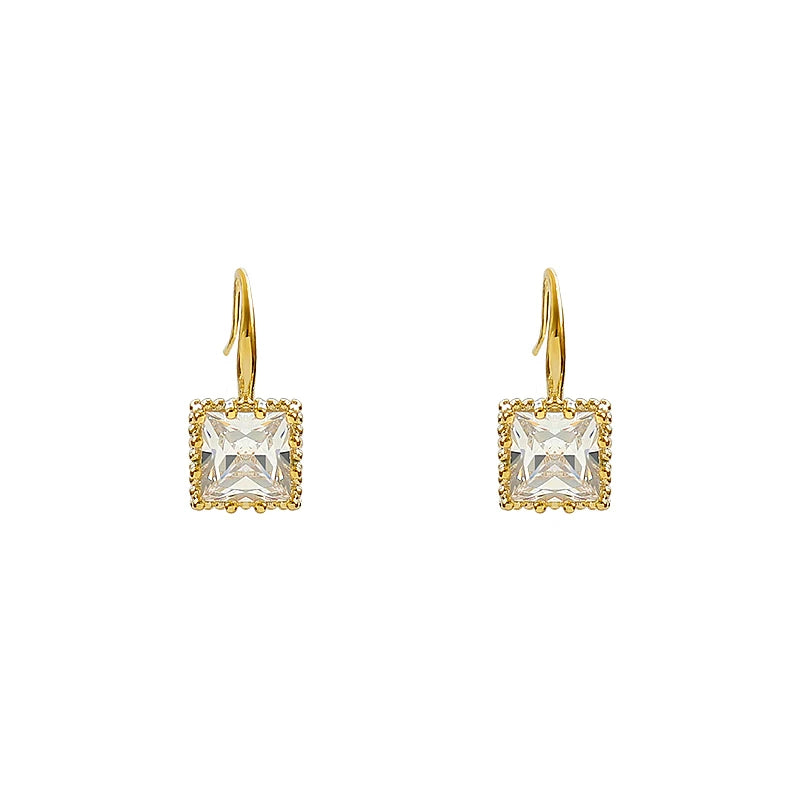 Fashion Geometric Crystal Square Mini Earrings