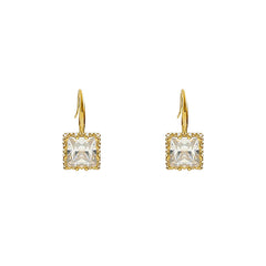 Fashion Geometric Crystal Square Mini Earrings