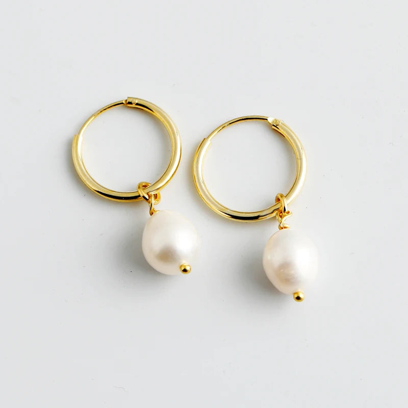 Pearl Hanging Stud Earrings for Women Gothic Charming Fashion Jewelry