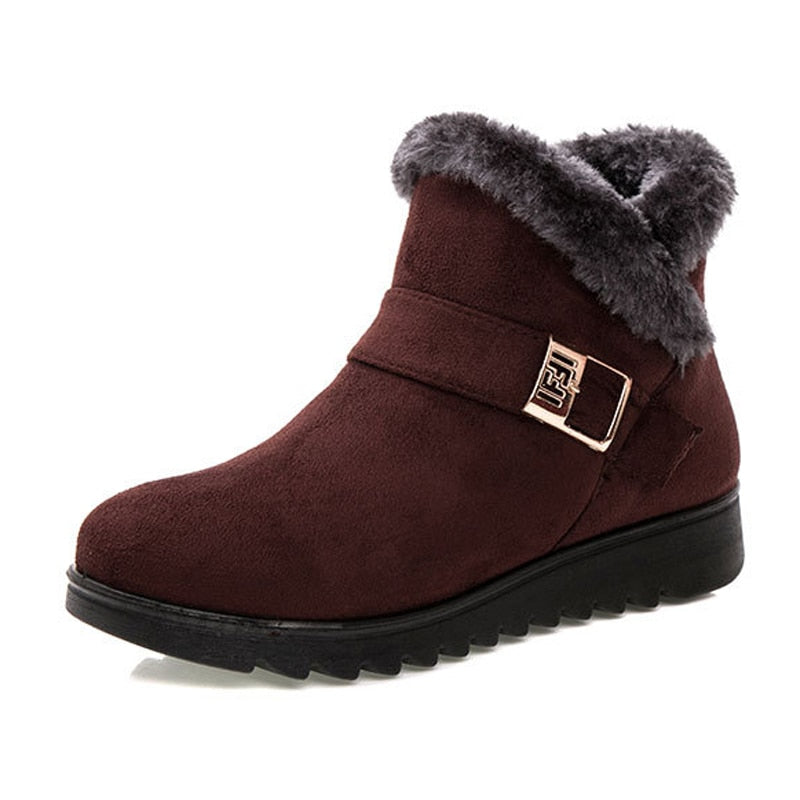 Women Warm Snow Faux Suede Ankle Boots