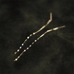 Chain Tassel Stud Earrings Plating Jewelry