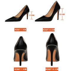 Shoes Rivet Woman Pumps High Heels Stiletto Pu Leather