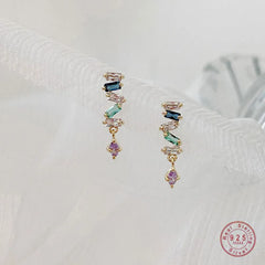 Simple Stud Women Crystal Tassel Earrings Jewelry