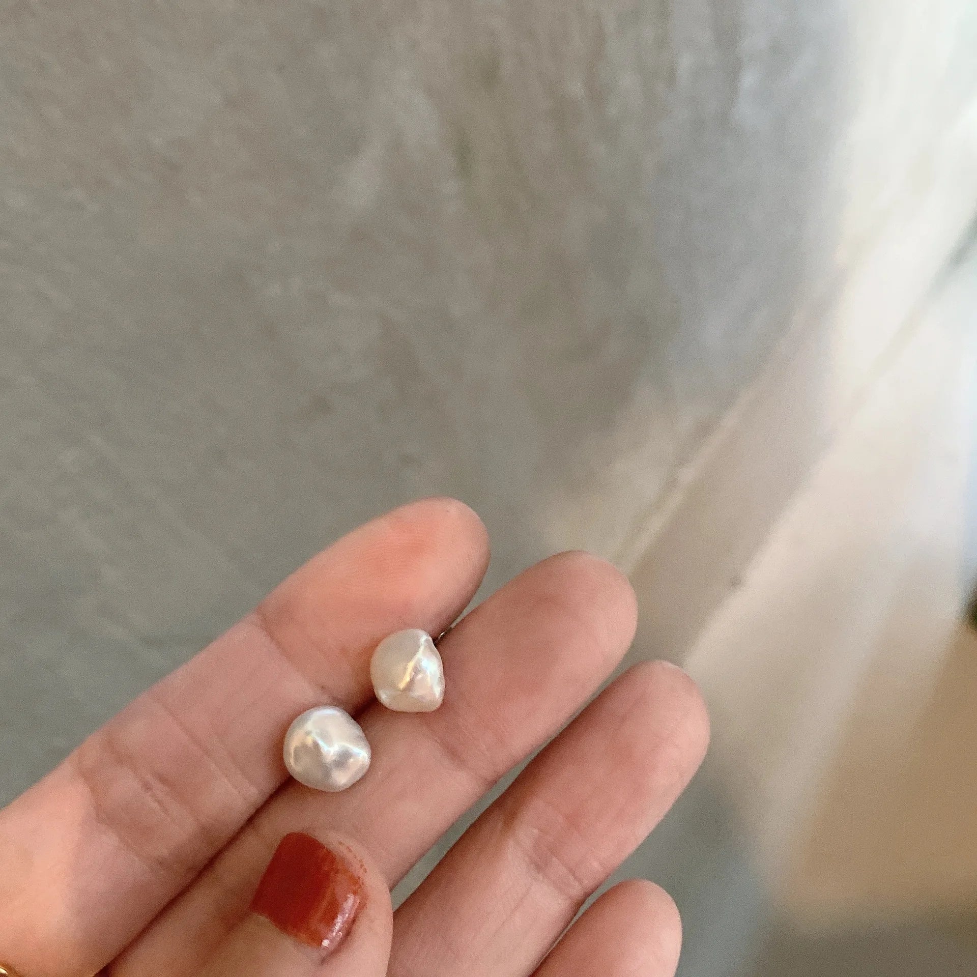 Irregular Pearl Stud Earrings Women Simple Jewelry