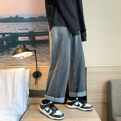 Men's Denim Wide-leg Pants Streetwear Fashion