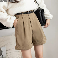 Streetwear Corduroy Casual Loose Wide Leg Shorts