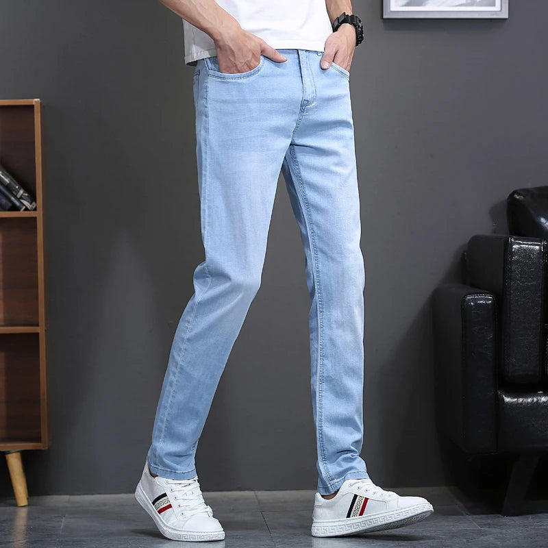 Classic Style Brand Jeans Men Casual Stretch Slim Denim Pants