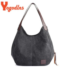 Vintage Canvas Handbag Women Large Capacity Shoulder Bag