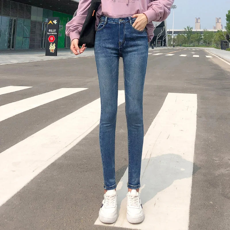 Women Stretch High Waist Classic Retro Jeans