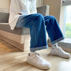 Men's Denim Wide-leg Pants Streetwear Fashion